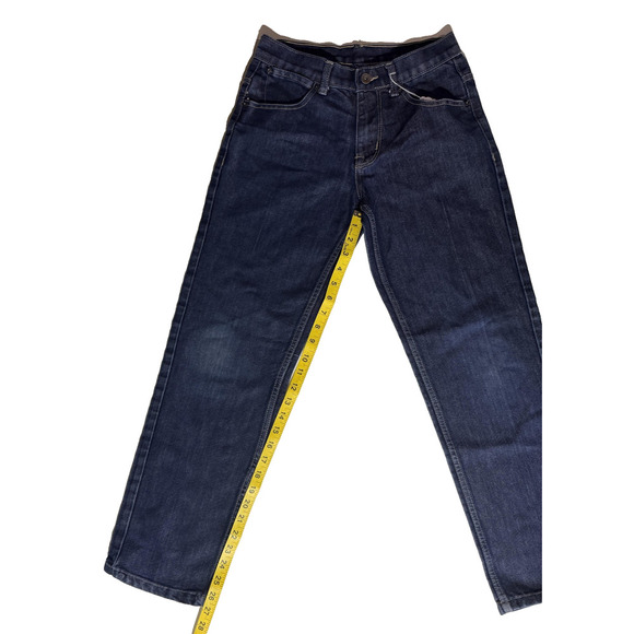 Denim & Cloth Y2K Jeans Womens 28 Straight Leg Brown Leather Crazy Back Hit - Picture 6 of 7